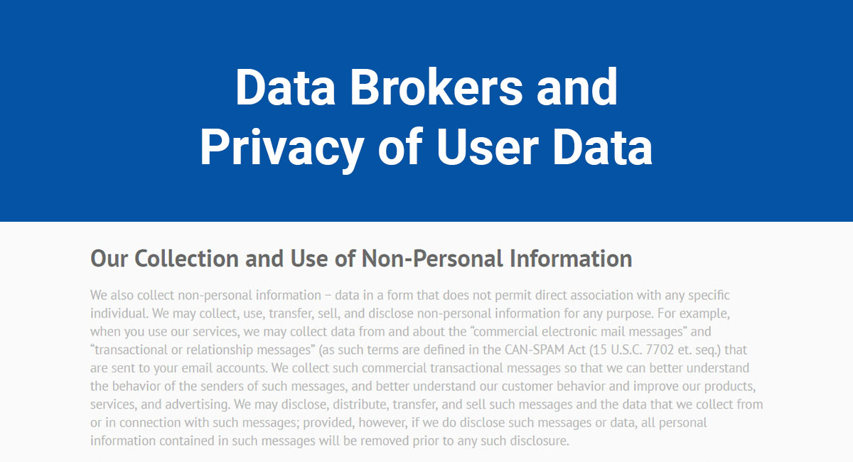 Data Brokers and Privacy of User Data