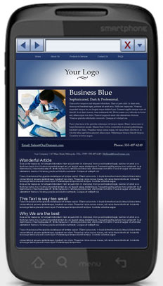 Gatekeeper Business Services: Non-optimized mobile website on smartphone