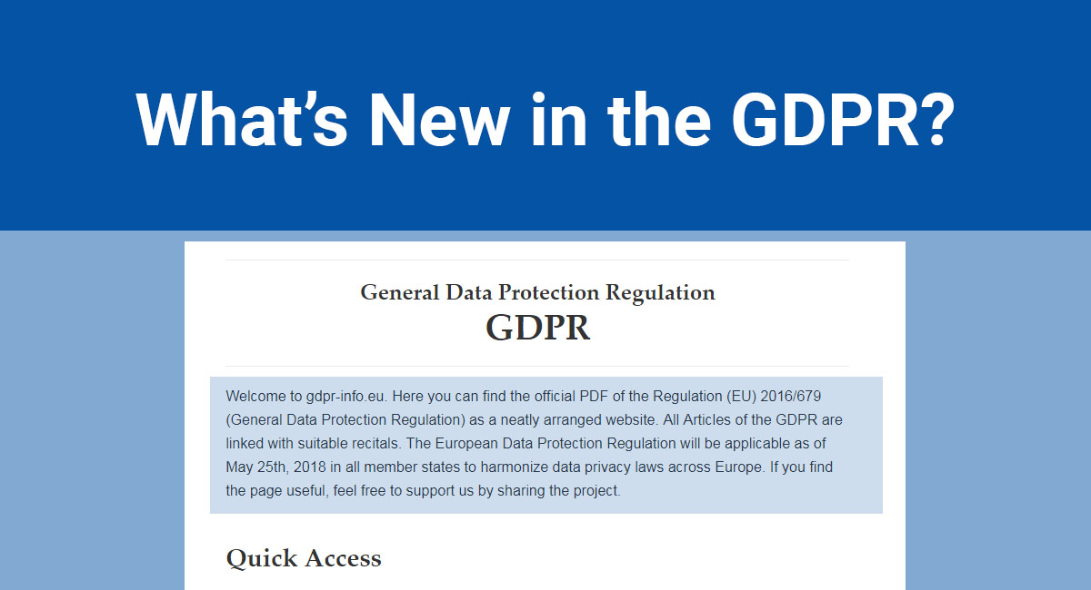 What's New in the GDPR?