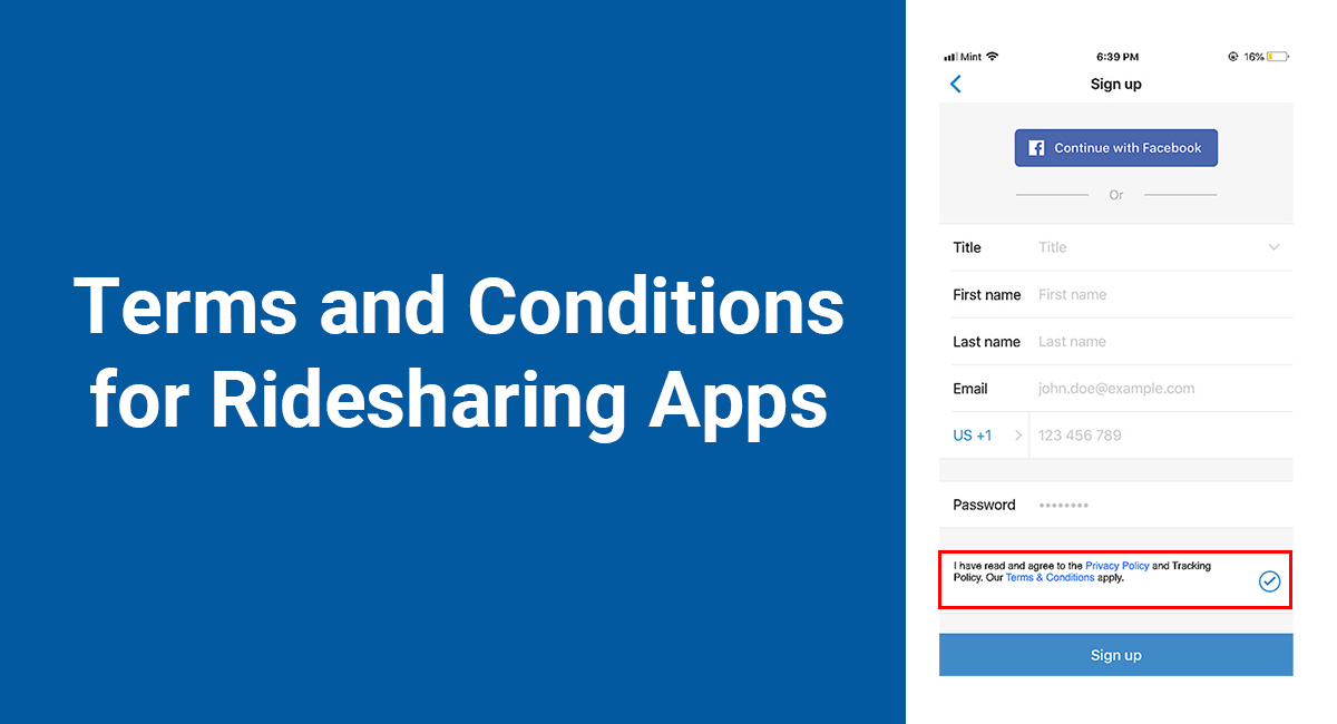 Terms and Conditions for Ridesharing Apps