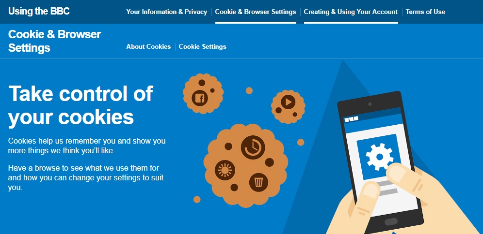 BBC&#039;s Cookie and Browser settings control page