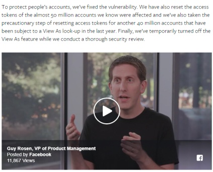 Facebook Newsroom: Important security update video screenshot