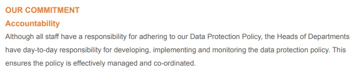 Ajenta Data Protection Policy: Our Commitment - Accountability clause