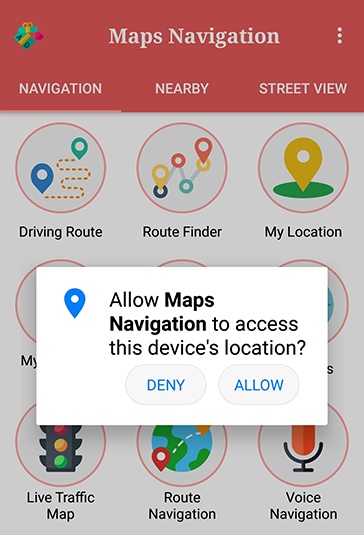 GPS Route Tracker Android app: Permissions request to access location
