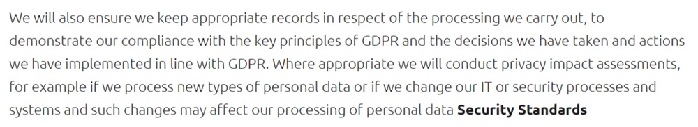 Mobivate GDPR Compliance Statement: Privacy impact assessments DPIA section