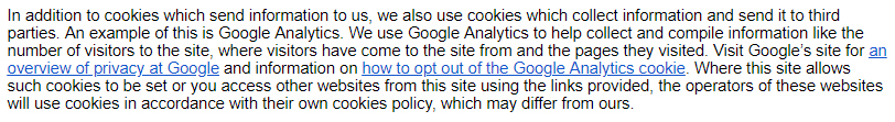 Fast Booking Cookie Policy: Use of Cookies clause