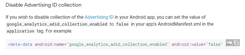 Firebase Support: Disable Analytics Collection on Android - Advertising ID