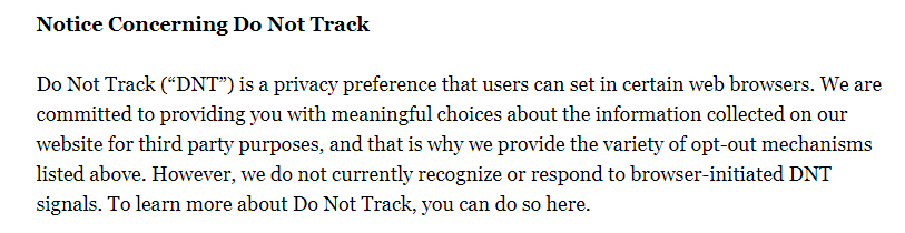 Politico Privacy Policy: DNT clause