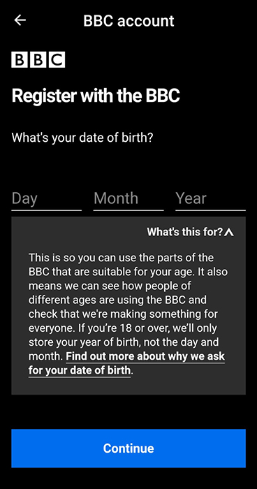 BBC iPlayer Android App: In-app disclosure