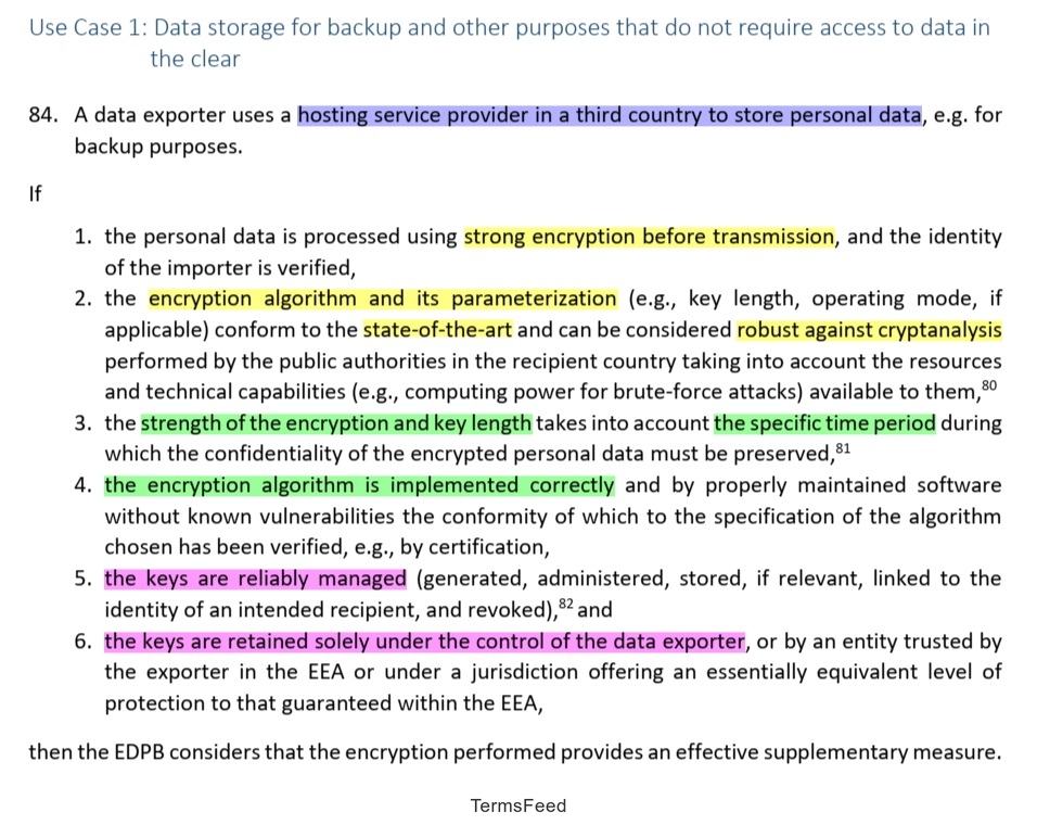 EDPB Recommendations on measures that supplement transfer tools - Use Case 1