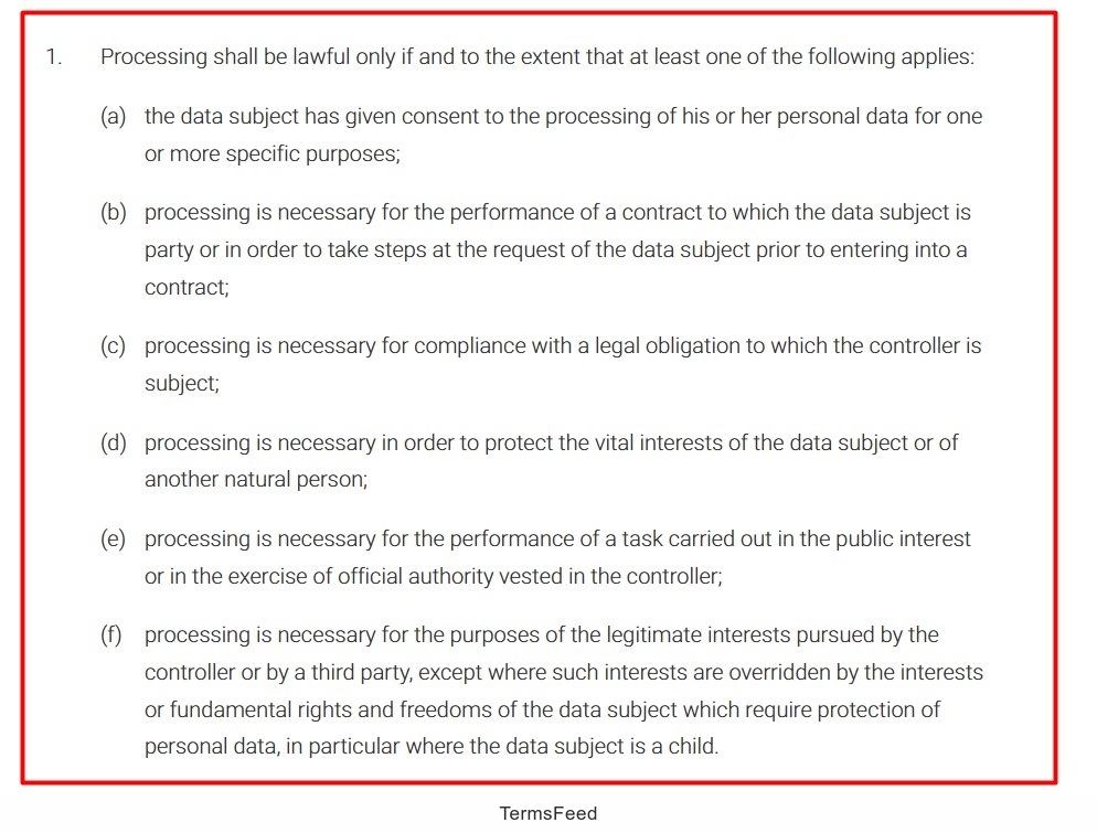 GDPR Article 6: Legal bases